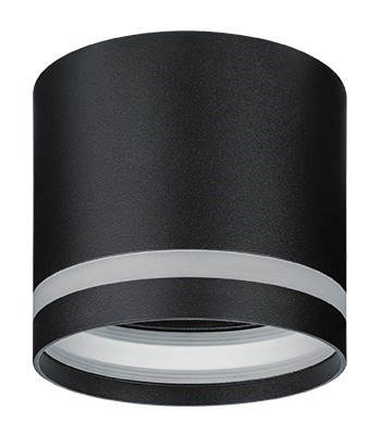 Ecola GX53 SP5393 светильник накладной Спот без обода с полосой Черный матовый 83х87  [SS531BECB]