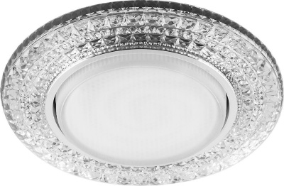 Светильник встраиваемый со светодиодной подсветкой 20LED*2835 SMD 6400K, 15W GX53, без лампы, прозра