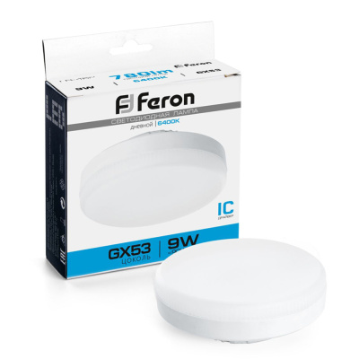 Лампа светодиодная, (9W) 230V GX53 6400K, LB-452