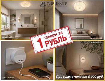 Товары за 1 рубль при покупке от 5 000 рублей!