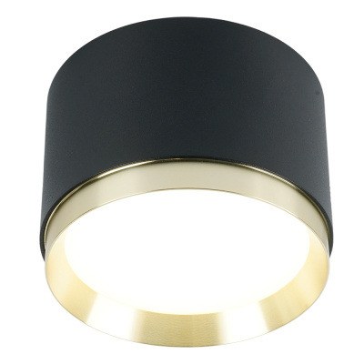 Светильник потолочный 12W,  230V, GX53,  черный + золото HL459