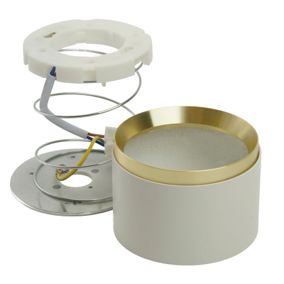 Светильник потолочный 12W,  230V, GX53,  белый + золото HL459