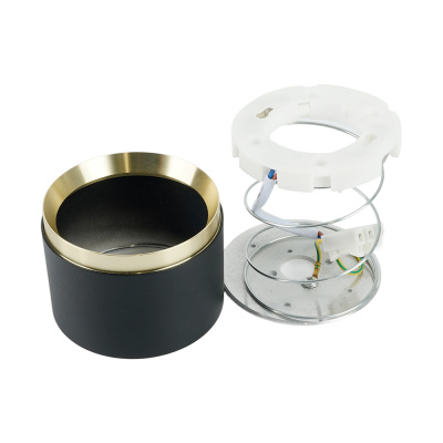 Светильник потолочный 12W,  230V, GX53,  черный + золото HL459