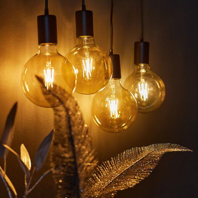 LED-G125-8W/GOLDEN/E27 GLV21GO Лампа светодиодная Vintage. Форма «шар», золотистая колба. Картон. ТМ